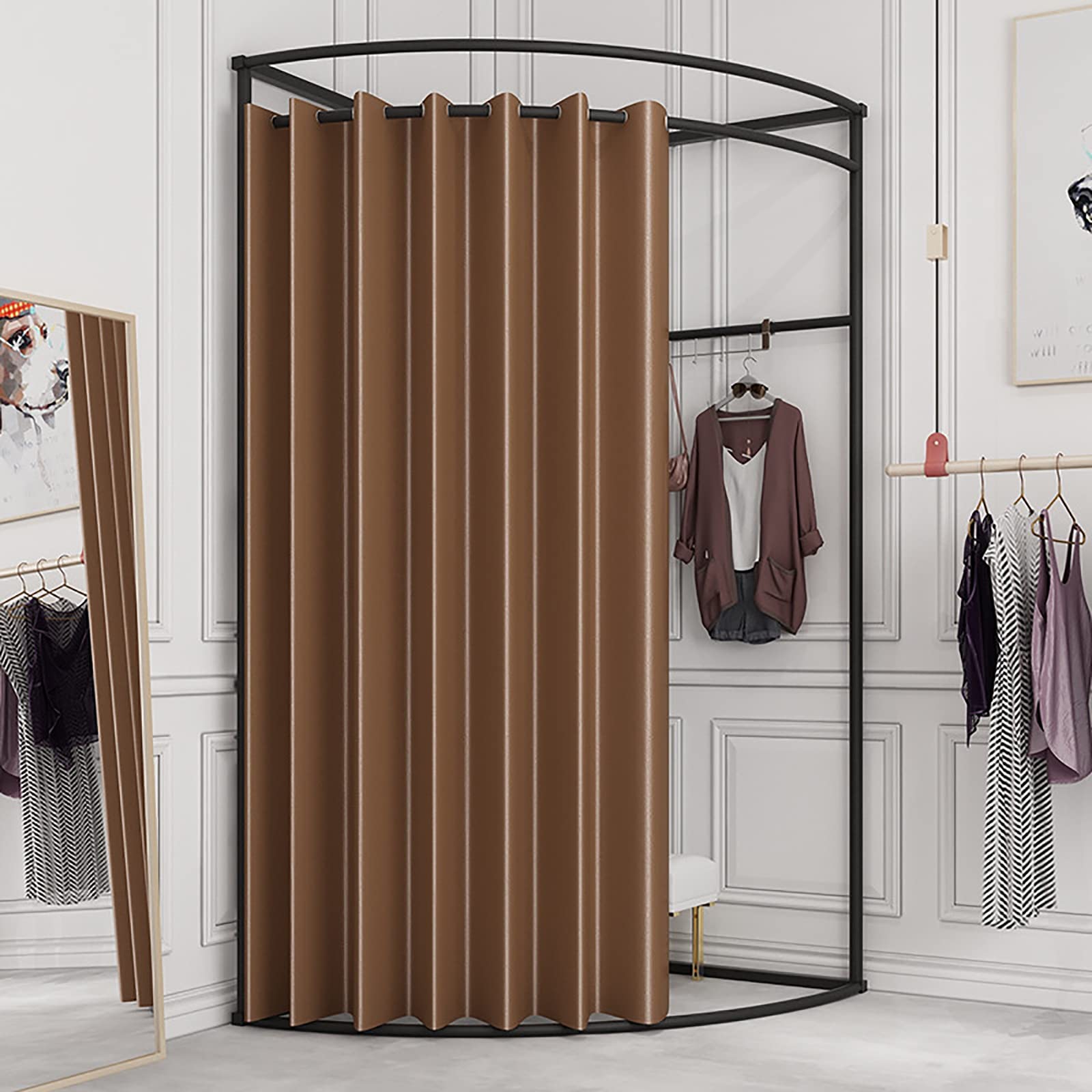 Amazon.co.jp: 簡易更衣室 フィッティングルーム、試着室 カーテン